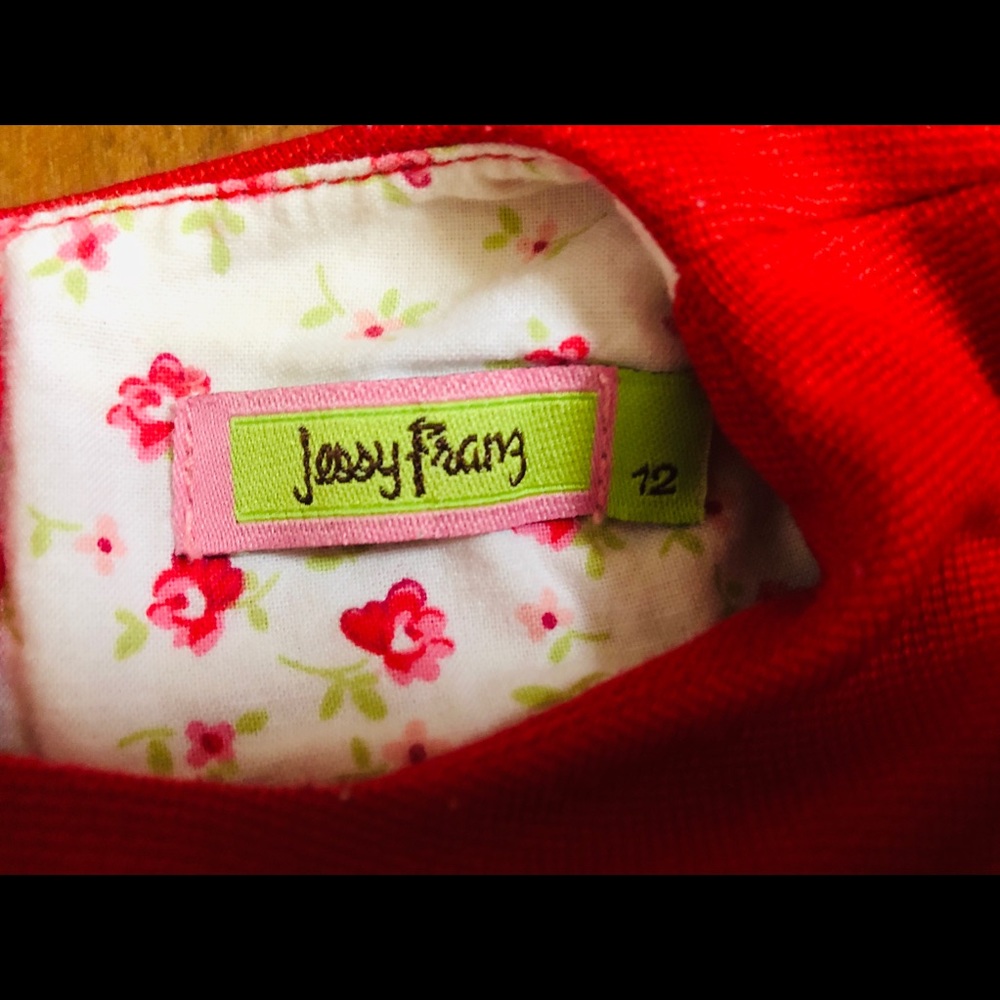 Jesse Franz Red Dress Toddler Girl Dress Red Short sleeve dress toddler dress - Picture 5 of 5